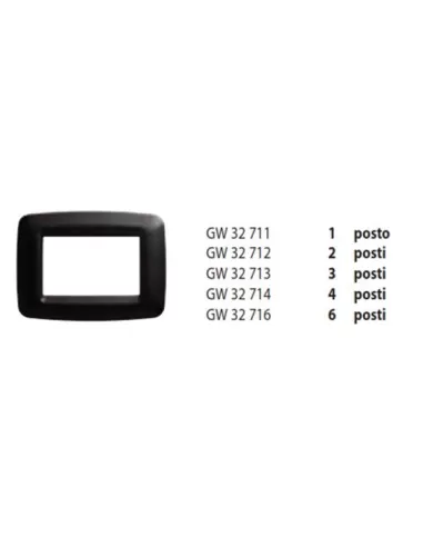 Plaque d'immatriculation Gewiss 2 places en ardoise métallisée Playbus Young GW32712 Playbus